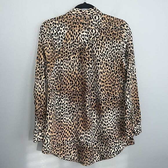 Chico’s Women’s size 0 size 4-6 New Cheetah animal print No Iron Blouse - Picture 10 of 13